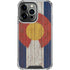 Colorado Flag Dark Wood iPhone 14 Pro Clear Case